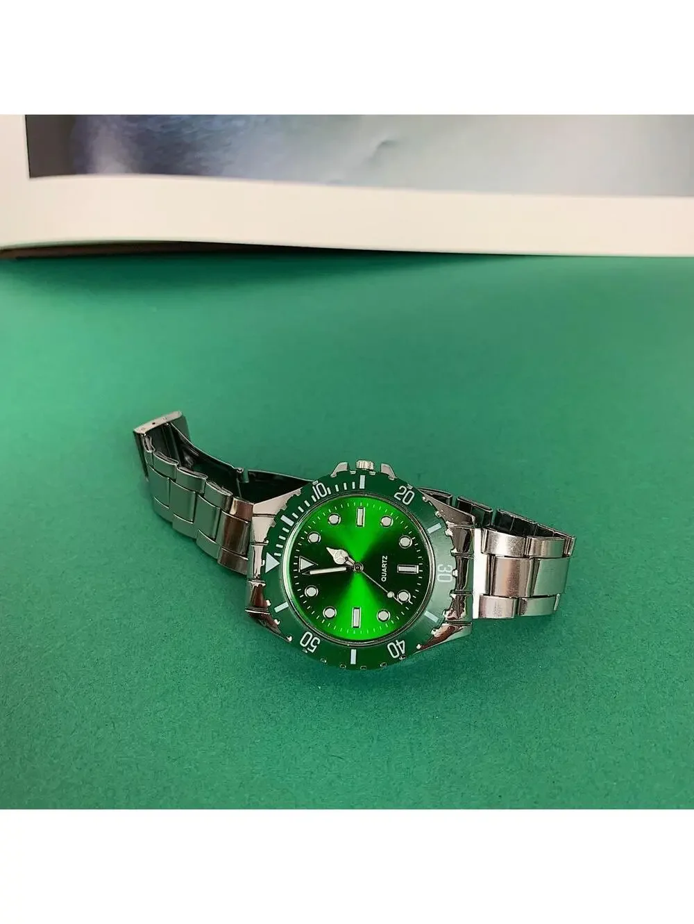 Classy Y2k 2000s vintage style essential minimalist retro stainless steel Green